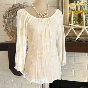 Soft Surroundings, Stretchy Crinkle GauzeBohemian Top,Excellent Condition,Size S